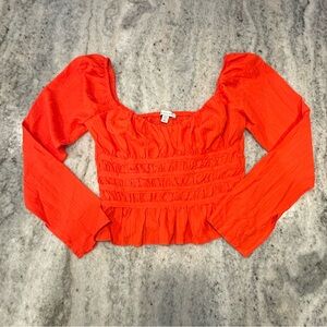 Topshop Bright Orange Blouse